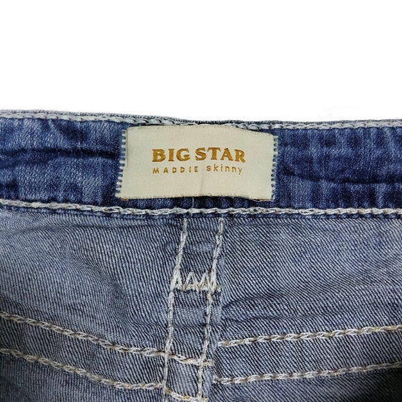 Big Star Maddie Skinny Woman's Size 28R Washed Embroidered Authentic Jeans - Picture 6 of 14